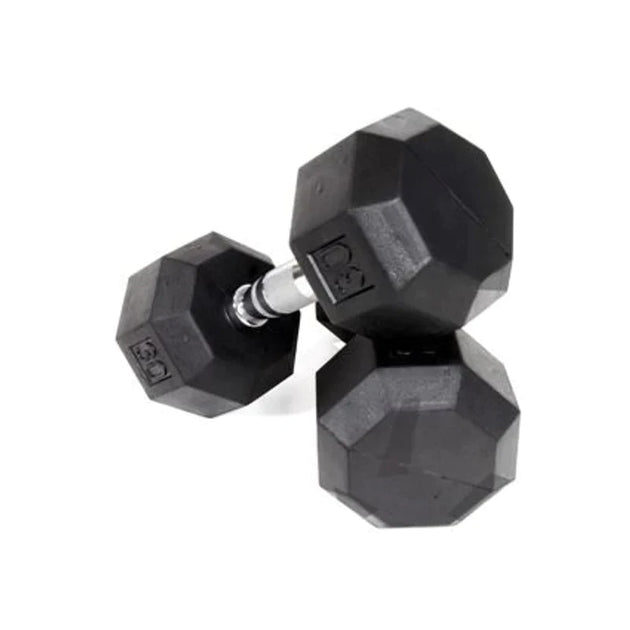 VTX 8 Sided Rubber Encased Dumbbells 5-50lb. Set (SD-005-050R