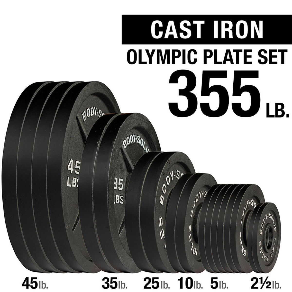 Cast Iron 355LB Plate Set #OSB355 (Plates ONLY)