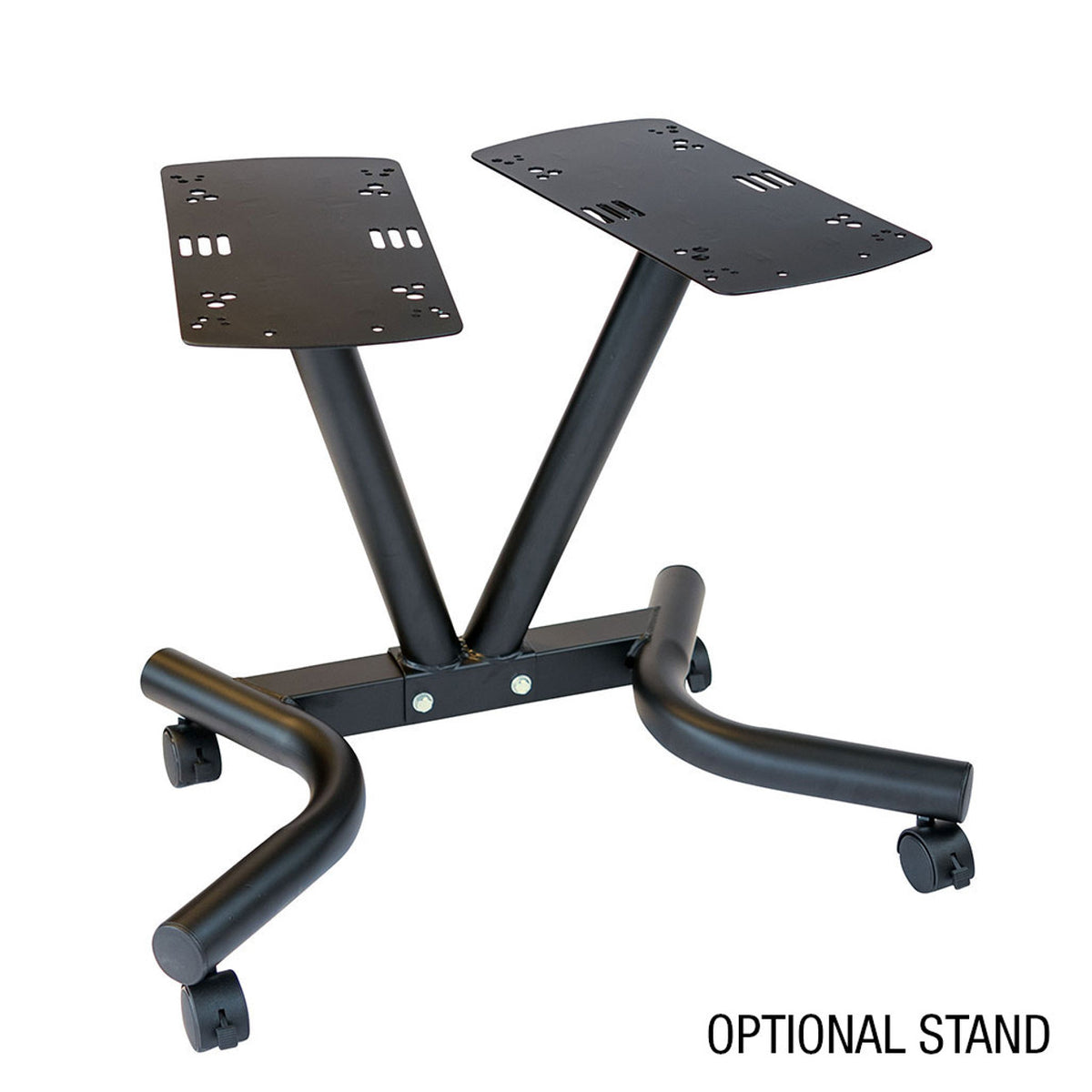 Adjustable Dumbbell Stand with Locking Caster Wheels