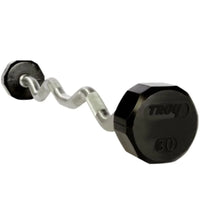 Load image into Gallery viewer, TROY COMMPAC-TZBR110 12-Sided Rubber Encased Curl Barbell Set with Horizontal Barbell Rack

