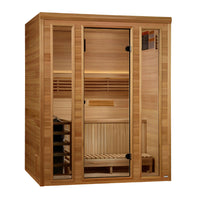 Load image into Gallery viewer, Golden Designs 2025 "Andermatt Edition" 2 - 3 Person Traditional Steam Sauna GDI-7030-01 - Pacific Premium Clear Cedar
