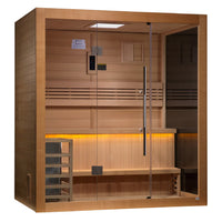 Load image into Gallery viewer, Golden Designs "Forssa Edition" 3 Person Indoor Traditional Sauna GDI-7203-01 - Canadian Red Cedar Interior
