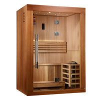 Load image into Gallery viewer, Golden Designs 2025 Updated "Sundsvall Edition" GDI-7289-02  2 Person Traditional Sauna - Canadian Red Cedar Interior and Pacific Premium Clear Cedar Exterior
