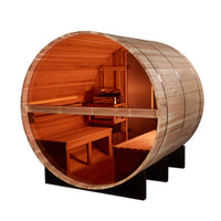 Load image into Gallery viewer, Golden Designs "Zurich" 4 Person Barrel GDI-B024-01 with Bronze Privacy View Traditional Sauna
