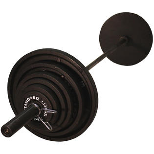 USA by Troy BOSS-300B Olympic 300lb Weight Set Black Plates with Black Bar