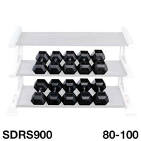 Load image into Gallery viewer, Body Solid 80-100 lb. Rubber Hex Dumbbell Set (SDRS900)
