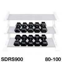 Load image into Gallery viewer, Body Solid 80-100 lb. Rubber Hex Dumbbell Set (SDRS900)
