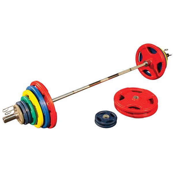 400 lb. Olympic Color Grip Weight Plate Set with 7' Bar (ORC400S)