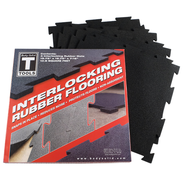 Body-Solid Interlocking Rubber Flooring (RFBST4PB)