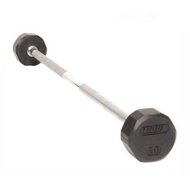 TROY (TSB-R) 12-Sided Solid Rubber Straight Barbell Set 20-110lbs