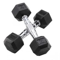 Load image into Gallery viewer, Body Solid 5-50 lb. Rubber Hex Dumbbell Set (SDRS550)
