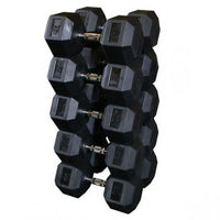 Load image into Gallery viewer, Body Solid 5-100 lb. Rubber Hex Dumbbell Set 

