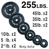 Load image into Gallery viewer, Body-Solid 255 lbs of Olympic Weight Plates
