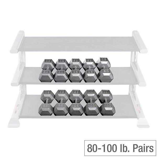 Body-Solid Cast Iron Hex Dumbbell 80-100LBS