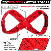 Load image into Gallery viewer, Serious Steel Red Figure 8 Lifting Straps
