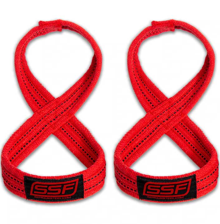 Serious Steel Red Figure 8 Lifting Straps